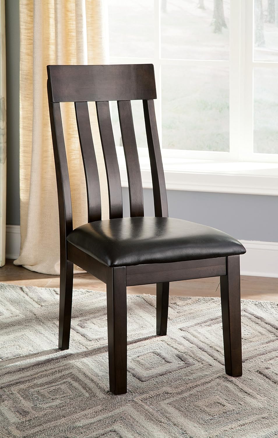 Liveasy Furniture Modern Farmhouse Dining Chairs Set of 2, Faux Leather – detail view 7