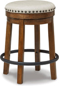 Liveasy Furniture Rustic Industrial Swivel Bar Stool with Upholstered Seat – main product photo