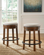Liveasy Furniture Rustic Industrial Swivel Bar Stool with Upholstered Seat – detail view 4