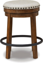 Liveasy Furniture Rustic Industrial Swivel Bar Stool with Upholstered Seat – detail view 2