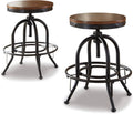 Liveasy Furniture Rustic Industrial Swivel Bar Stools Set of 2, 360° Swivel – main product photo