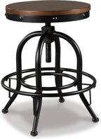 Liveasy Furniture Rustic Industrial Swivel Bar Stools Set of 2, 360° Swivel – detail view 3