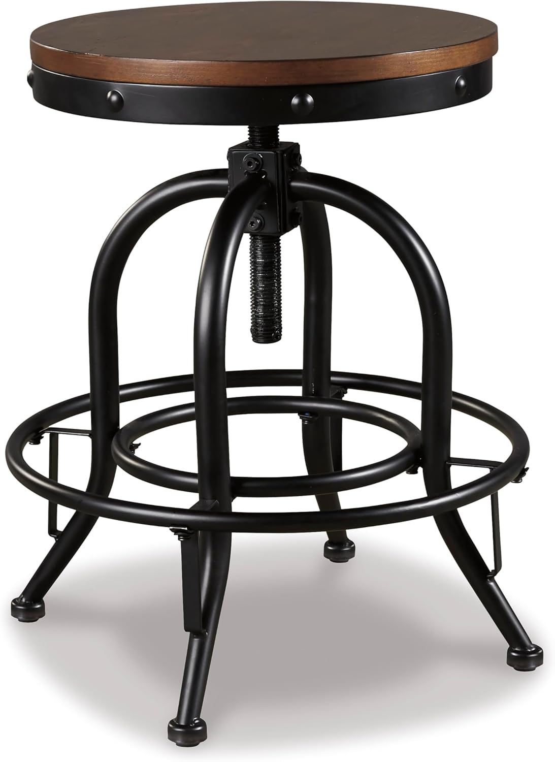 Liveasy Furniture Rustic Industrial Swivel Bar Stools Set of 2, 360° Swivel – detail view 3