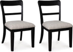 Liveasy Furniture Traditional Farmhouse Dining Chairs Set of 2, Black Bistro – main product photo