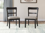 Liveasy Furniture Traditional Farmhouse Dining Chairs Set of 2, Black Bistro – detail view 2
