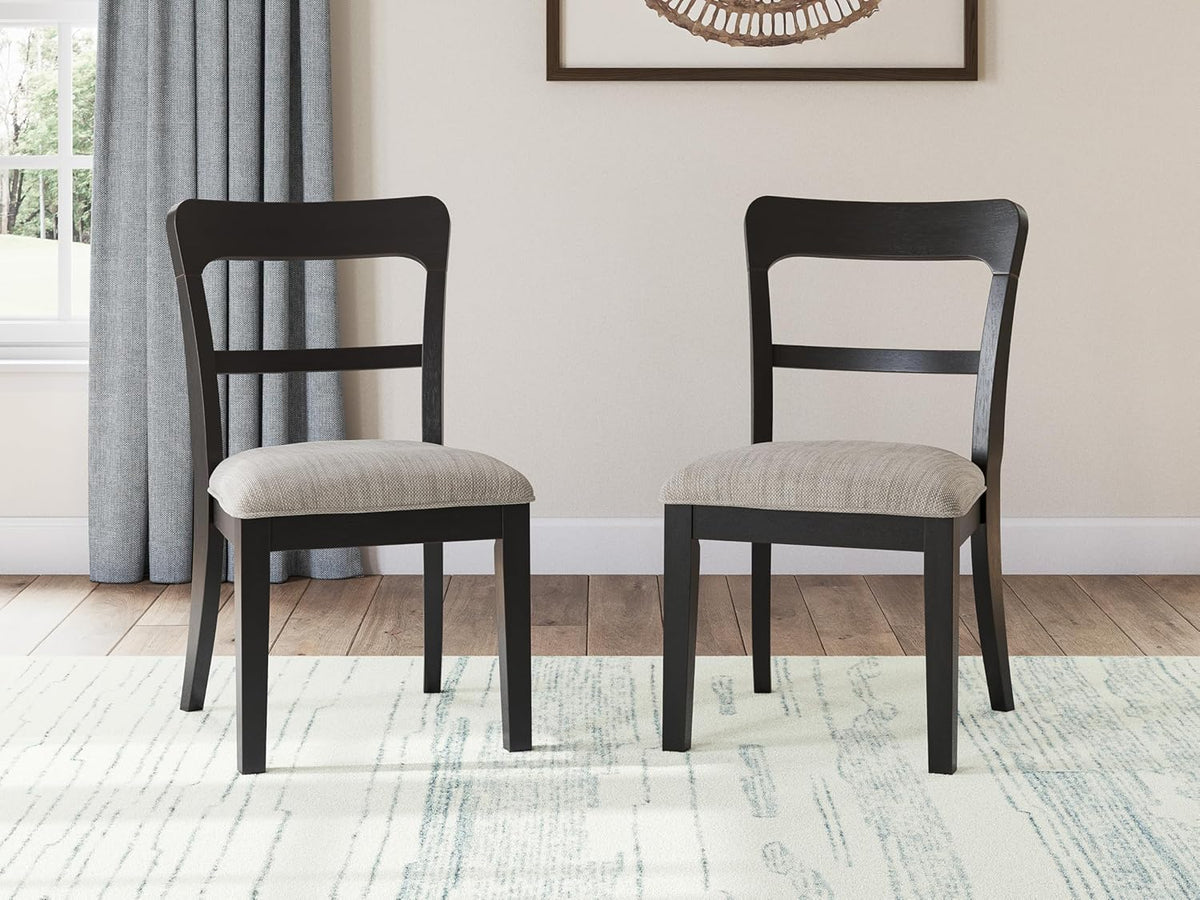 Liveasy Furniture Traditional Farmhouse Dining Chairs Set of 2, Black Bistro – detail view 2